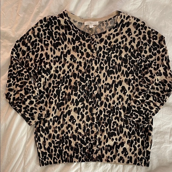 1901 Sweaters - 1901 Tan and Black Animal Print Sweater